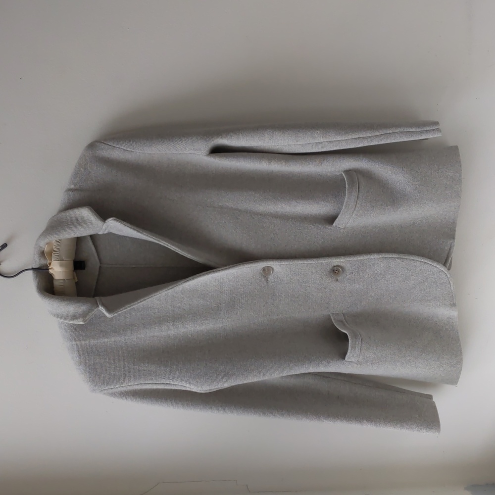 J. Crew Merino Wool Sweater Blazer Light Gray Women's Size Small